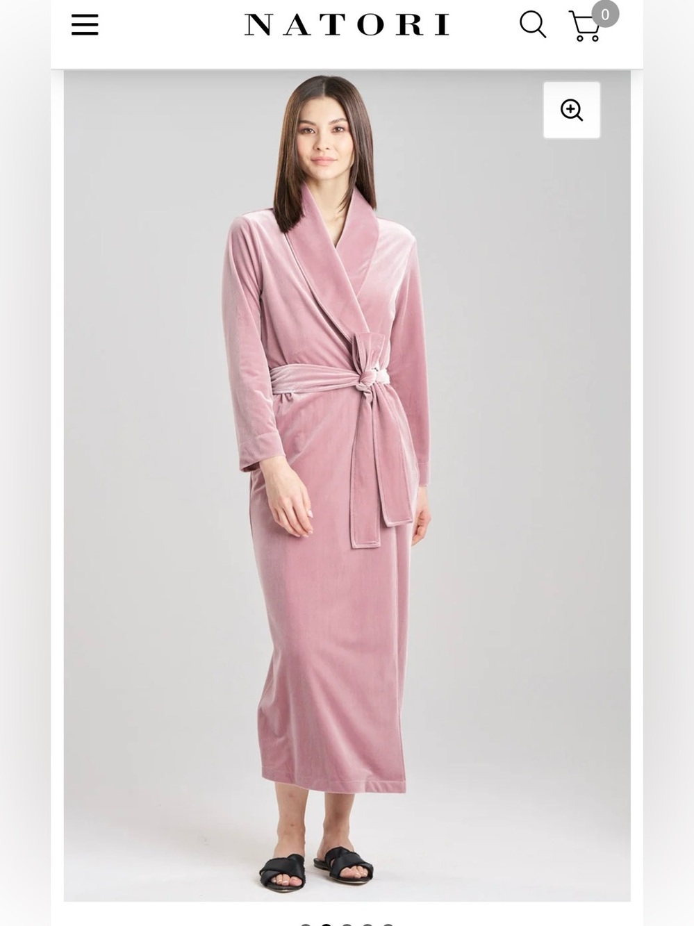 NEW Natori Natalie size large dusty, pink Velvet robe.